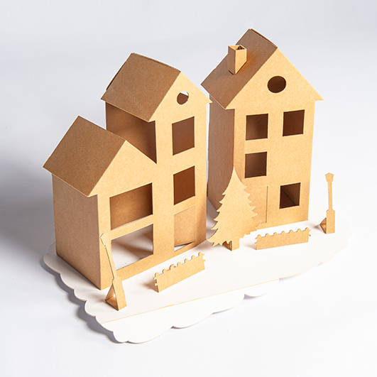 Special display - kartonnen huisjes